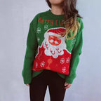 Damen Weihnachtspullover mit festlichem Santa-Motiv und bequemer Passform R&B