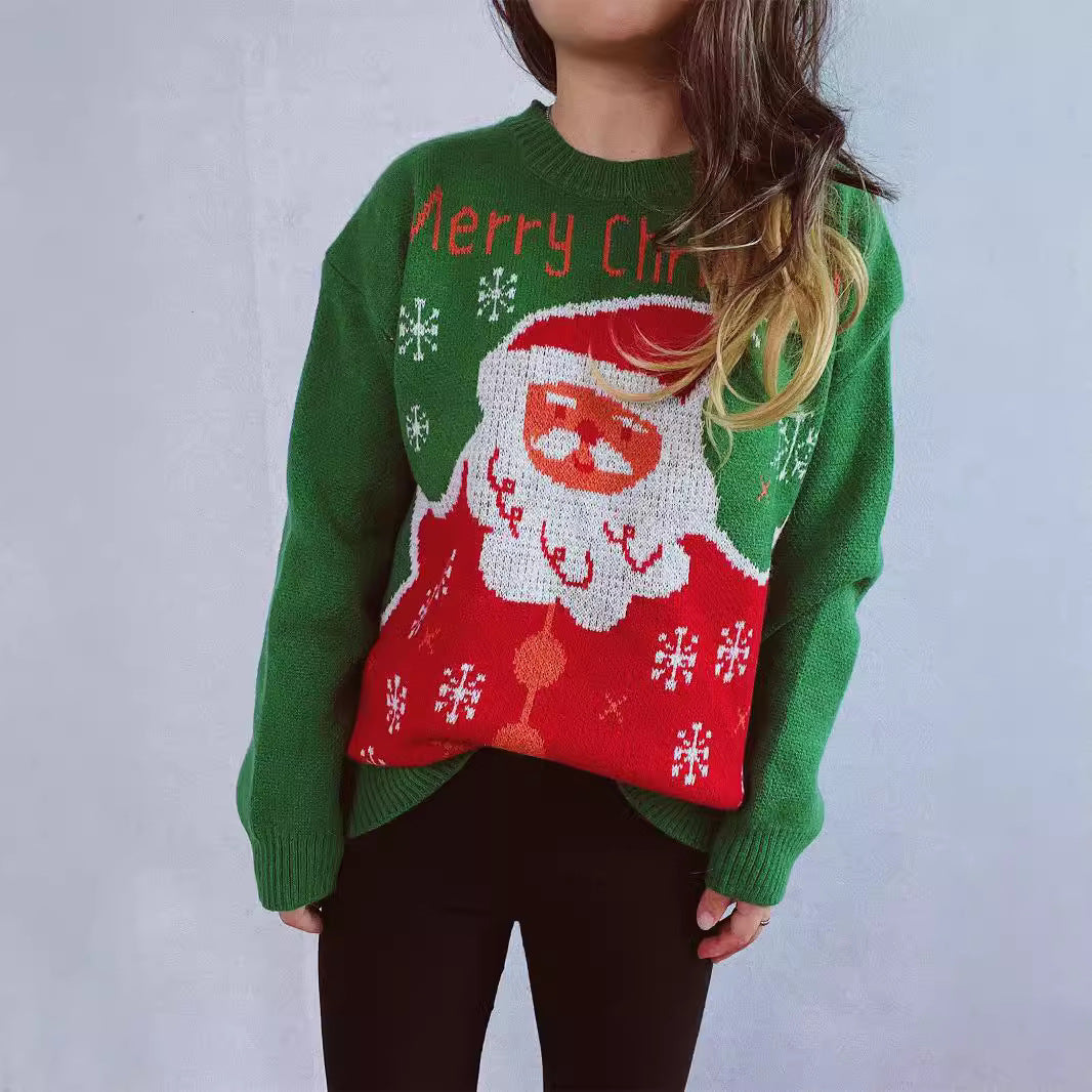 Damen Weihnachtspullover mit festlichem Santa-Motiv und bequemer Passform R&B