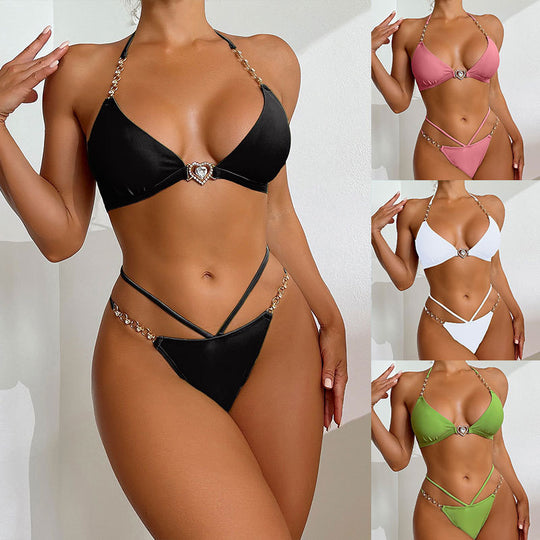 Damen Triangel-Bikini mit verführerischem Schmuckdetail R&B