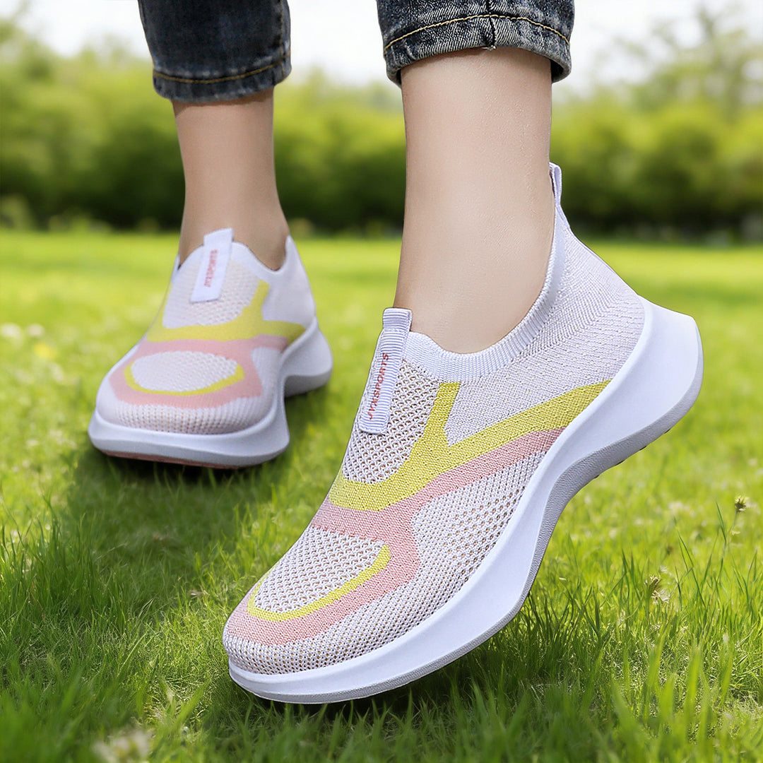 Damen Atmungsaktive Slip-On Sportschuhe mit elastischer Stricktechnologie R&B
