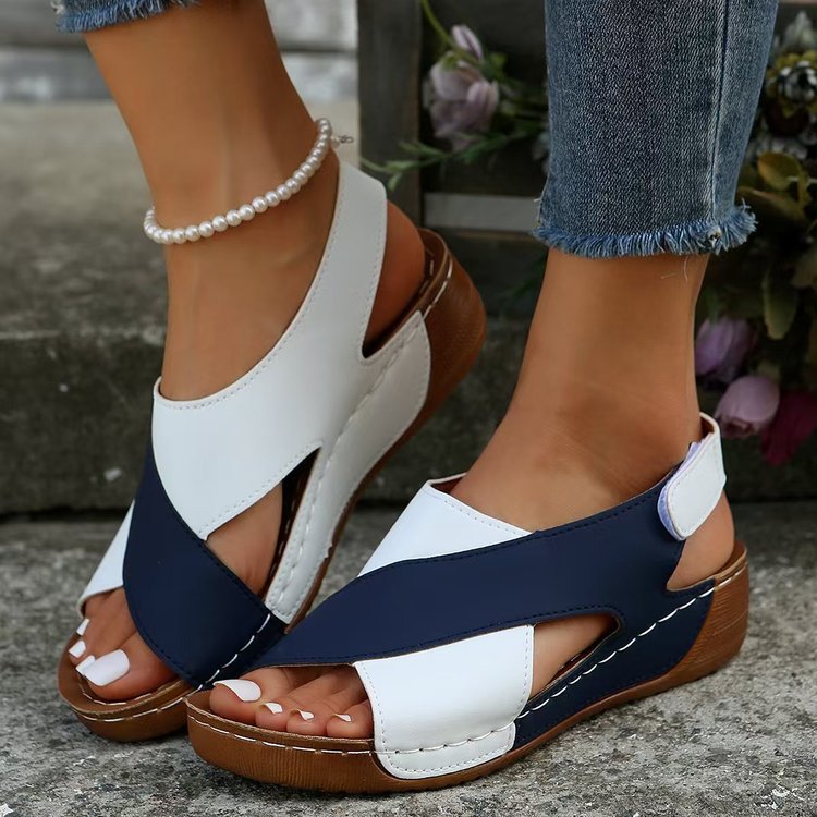 Damen Komfortable Wedge-Sandalen mit atmungsaktiven Riemen und modischem Schnitt R&B