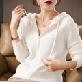 Damen Sportlicher Zip-Hoodie aus feinem Strick