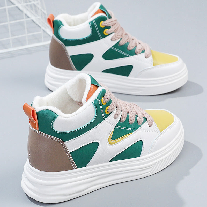 Damen modische High-Top Sneakers mit trendigen Farbakzenten R&B