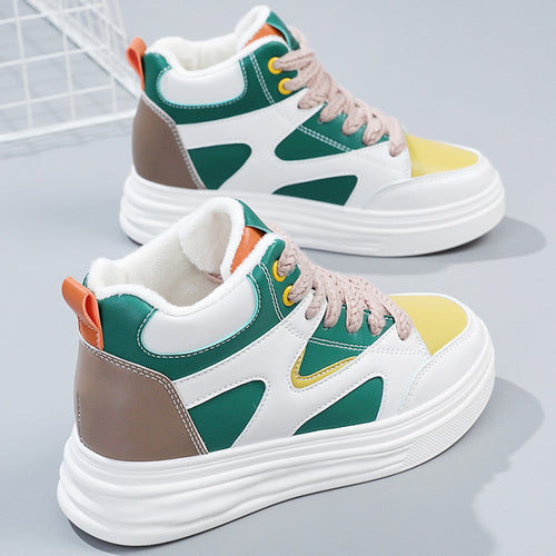 Damen modische High-Top Sneakers mit trendigen Farbakzenten R&B