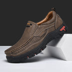 Herren Multifunktionale und bequeme Leder-Slipper mit rutschfester Sohle R&B
