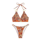 Damen Triangel-Bikini mit Schmuckdetails und verstellbaren Trägern R&B