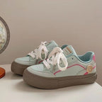 Damen Modische Sneakers mit dickem Plateau und atmungsaktivem Obermaterial R&B