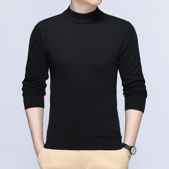 Herren stilvoller Rollkragenpullover aus weichem Baumwollmix R&B