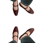 Damen Elegante Ballerinas mit komfortablem Riemchen und feiner Brogue-Verzierung R&B