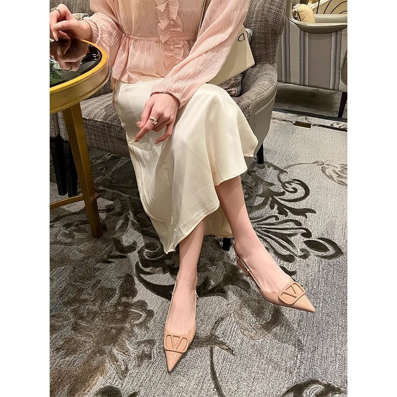 Damen elegante Slingback-Pumps mit modischem Schnallenverschluss und dezentem Absatz R&B