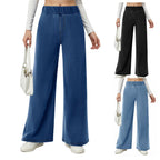 Damen weite Jeanshose mit Elastikbund und seitlichen Taschen R&B
