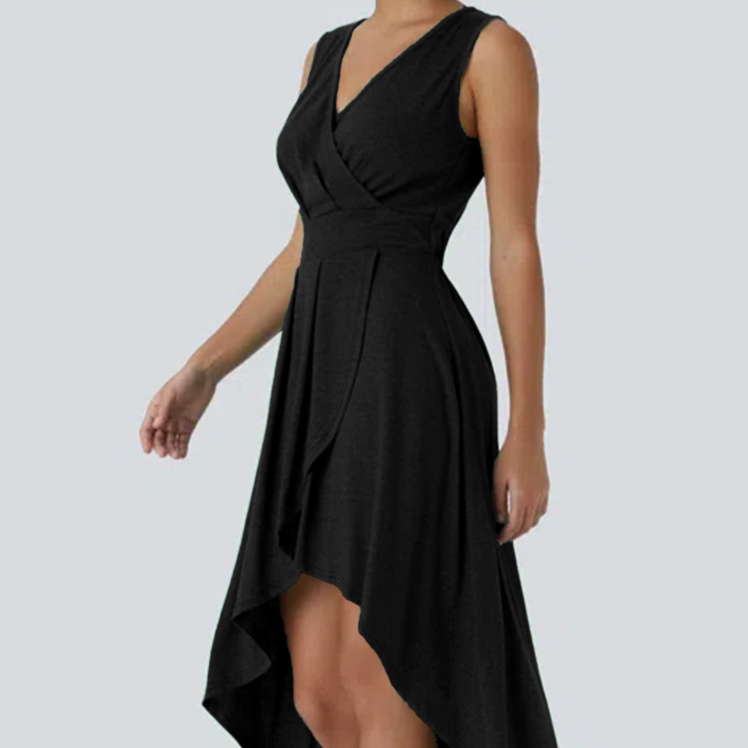 Damen Wickelkleid mit asymmetrischem Saum und elegantem Schnitt R&B