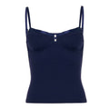Damen Spaghetti-Trägertop mit eleganter Spitzenlage und Knopfleiste R&B