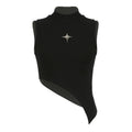 Damen R&Brnes asymmetrisches Oberteil mit elegantem Stehkragen und metallischen Akzenten R&B