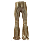 Herren glänzende Disco-Style Hose mit weitem Bein und auffälligem Muster R&B