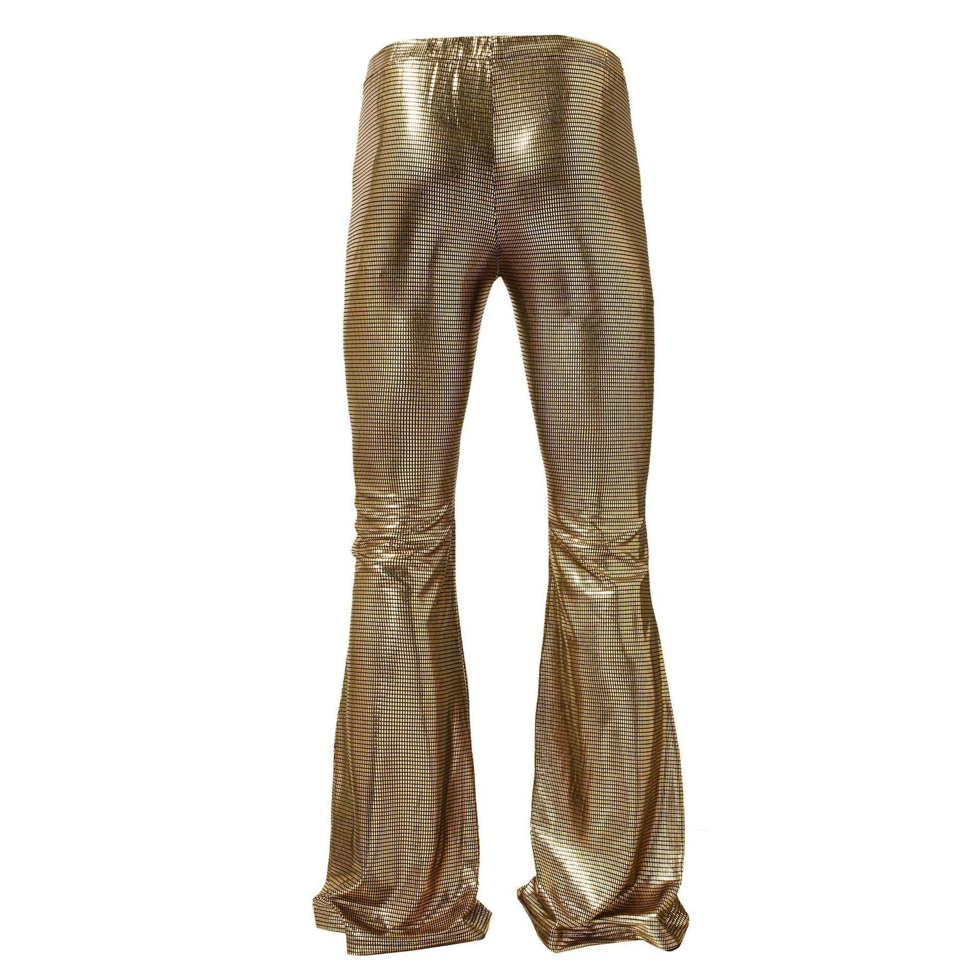 Herren glänzende Disco-Style Hose mit weitem Bein und auffälligem Muster R&B