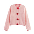 Damen Strickjacke mit Blumenapplikationen R&B