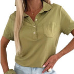 Damen Poloshirt mit Knopfleiste und Brusttasche R&B