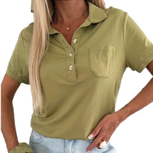 Damen Poloshirt mit Knopfleiste und Brusttasche R&B