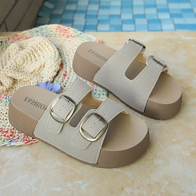 Damen Komfortable Riemensandalen mit modischen Doppelschnallen R&B