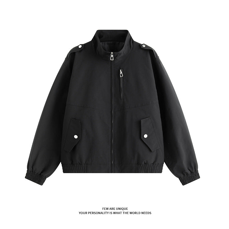 Herren praktische Freizeitjacke mit hohem Kragen und seitlichen Eingrifftaschen R&B