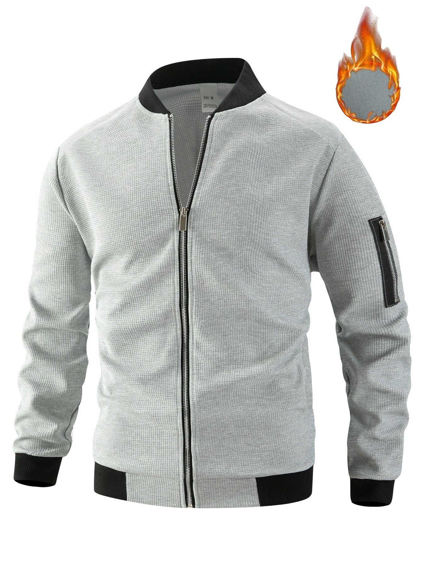 Herren Sportliche Bomberjacke mit Reißverschluss und strukturiertem Design R&B