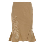 Damen eleganter und verspielter Wickelrock mit floralem Design und weitem Saum R&B