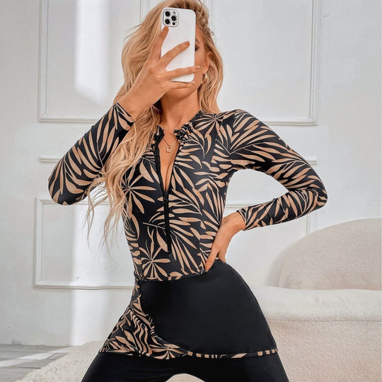 Damen modischer Sportanzug mit Zip und lässiger Passform R&B