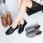 Damen Slipper aus hochwertigem Leder mit elastischem Einstieg und rutschfester Sohle R&B