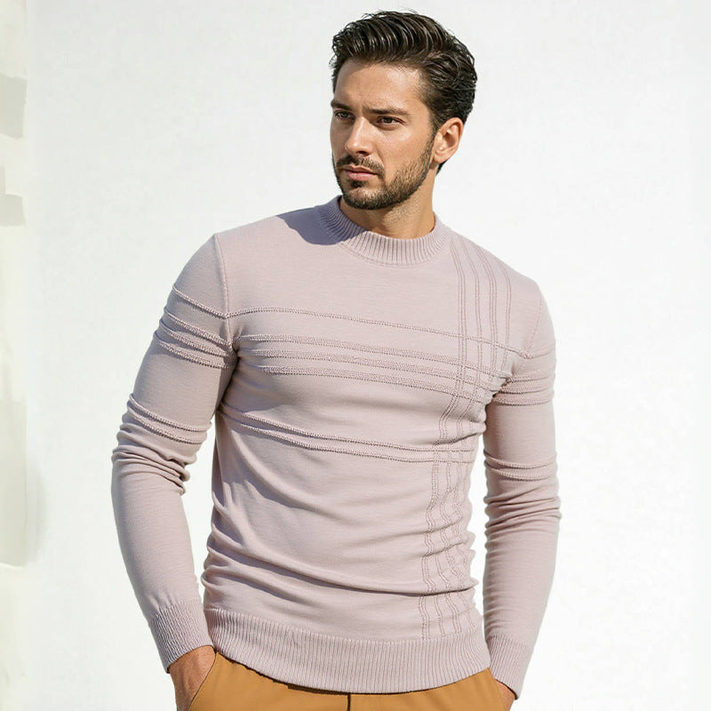 Herren modischer Strickpullover mit strukturiertem Design