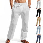 Herren lässige Freizeithose mit elastischem Bund und modernen Streifen R&B