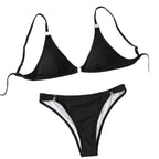 Damen Triangel-Bikini mit feinem Ripp-Design und verstellbaren Trägern R&B