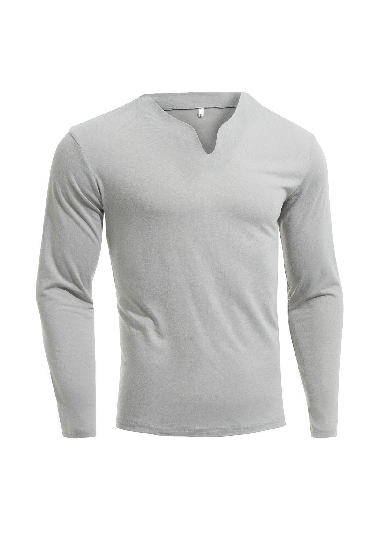 Herren nan Langarmshirt mit V-Ausschnitt Slim Fit Baumwollmix und elastischem Komfortbund R&B