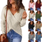 Damen Wickelpullover mit trendy V-Ausschnitt und lässiger Passform R&B