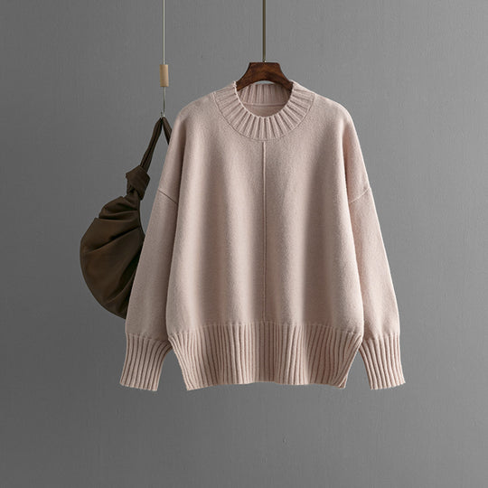Damen Oversized Strickpullover mit Rippenbund R&B