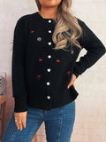Damen Strickjacke mit liR&Bevollem Blumen- und Kirschdesign R&B