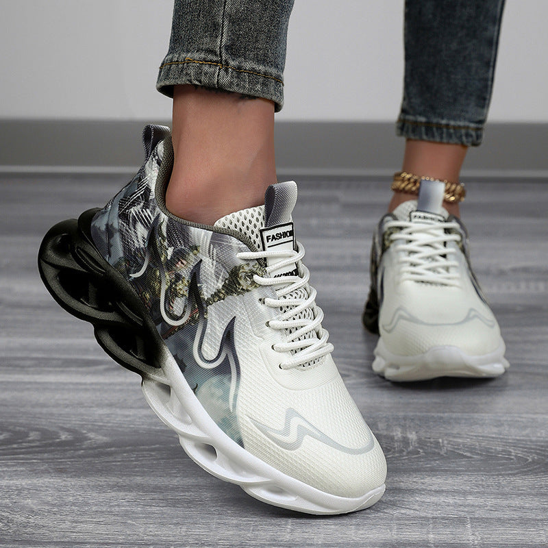 Damen Sportliche Sneaker mit futuristischem Grafikdesign