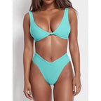 Damen Hochtaillierter Bikini mit verstellbaren Trägern R&B