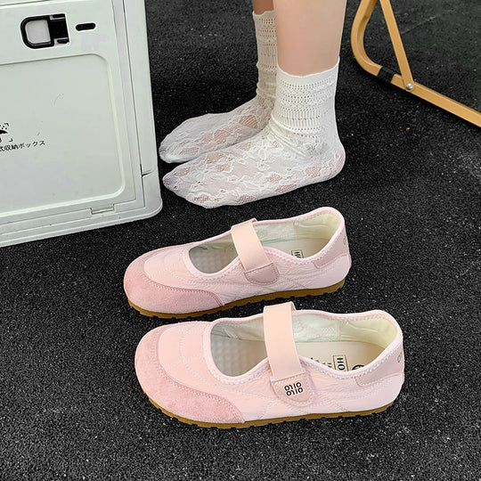 Damen Komfortable Ballerinas mit verstellbarem Riemen und atmungsaktivem Innenfutter R&B