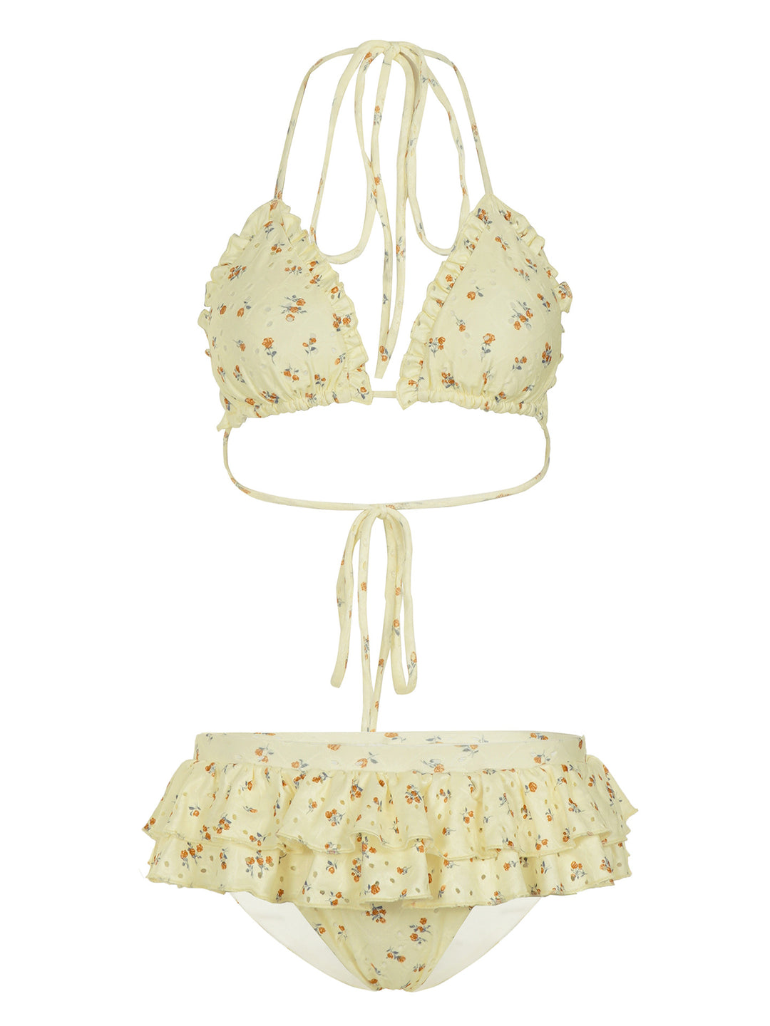 Damen florales Bikiniset mit Rüschendetails R&B