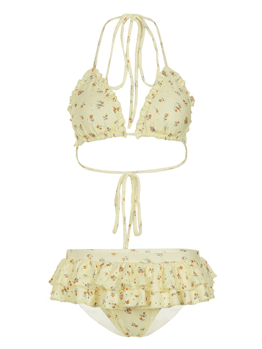 Damen florales Bikiniset mit Rüschendetails R&B