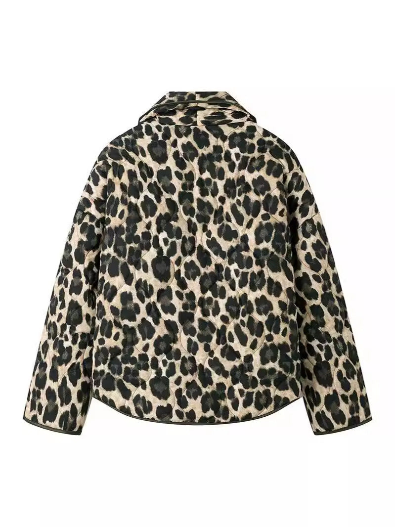 Damen modische Leo-Jacke im lässigen Schnitt mit praktischen Taschen R&B