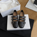 Damen elegante Mary Jane Schuhe mit modischem Riemen und Schnallen R&B