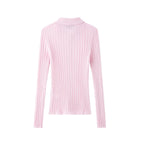 Damen elegante Strickbluse mit feiner Rippstruktur R&B