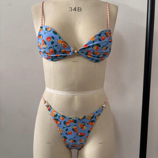 Damen Bikini mit verspieltem Obstmotiv R&B