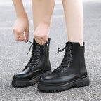 Damen robuste Schnürstiefel mit hoher Sohle und praktischem Design R&B