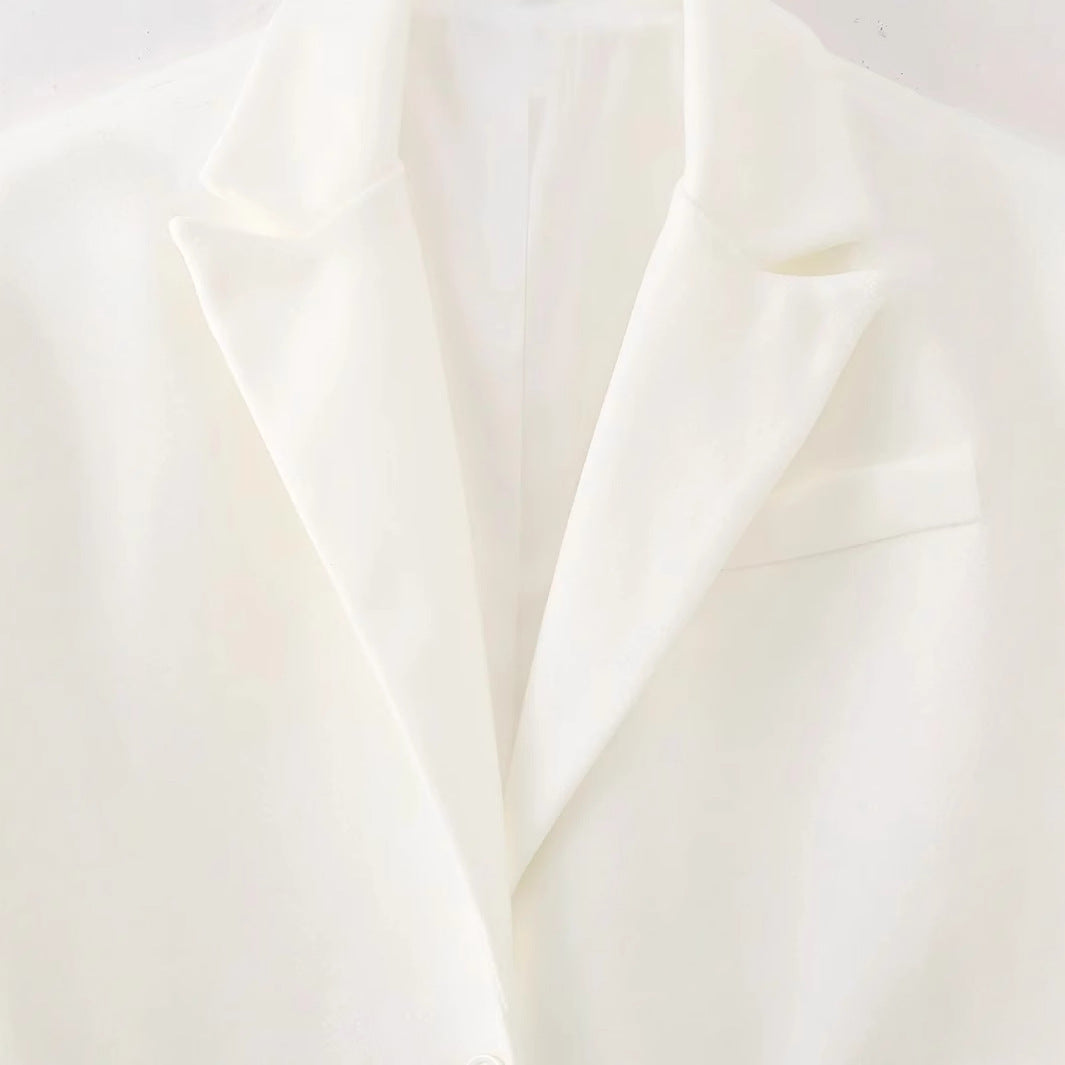 Damen elegante Longjacke mit fransigen Details R&B