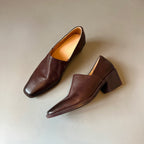 Damen elegante Slipper mit modischem V-Ausschnitt und komfortablem Blockabsatz