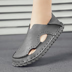 Damen Bequeme und atmungsaktive Leder-Slipper R&B