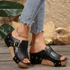 Damen modische Clogs mit verstellbarer Schnalle und korkähnlicher Sohle R&B